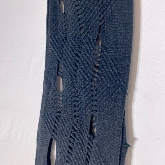 5/$25 Black Shredded Knit Infinity Scarf - Picture 4 of 8